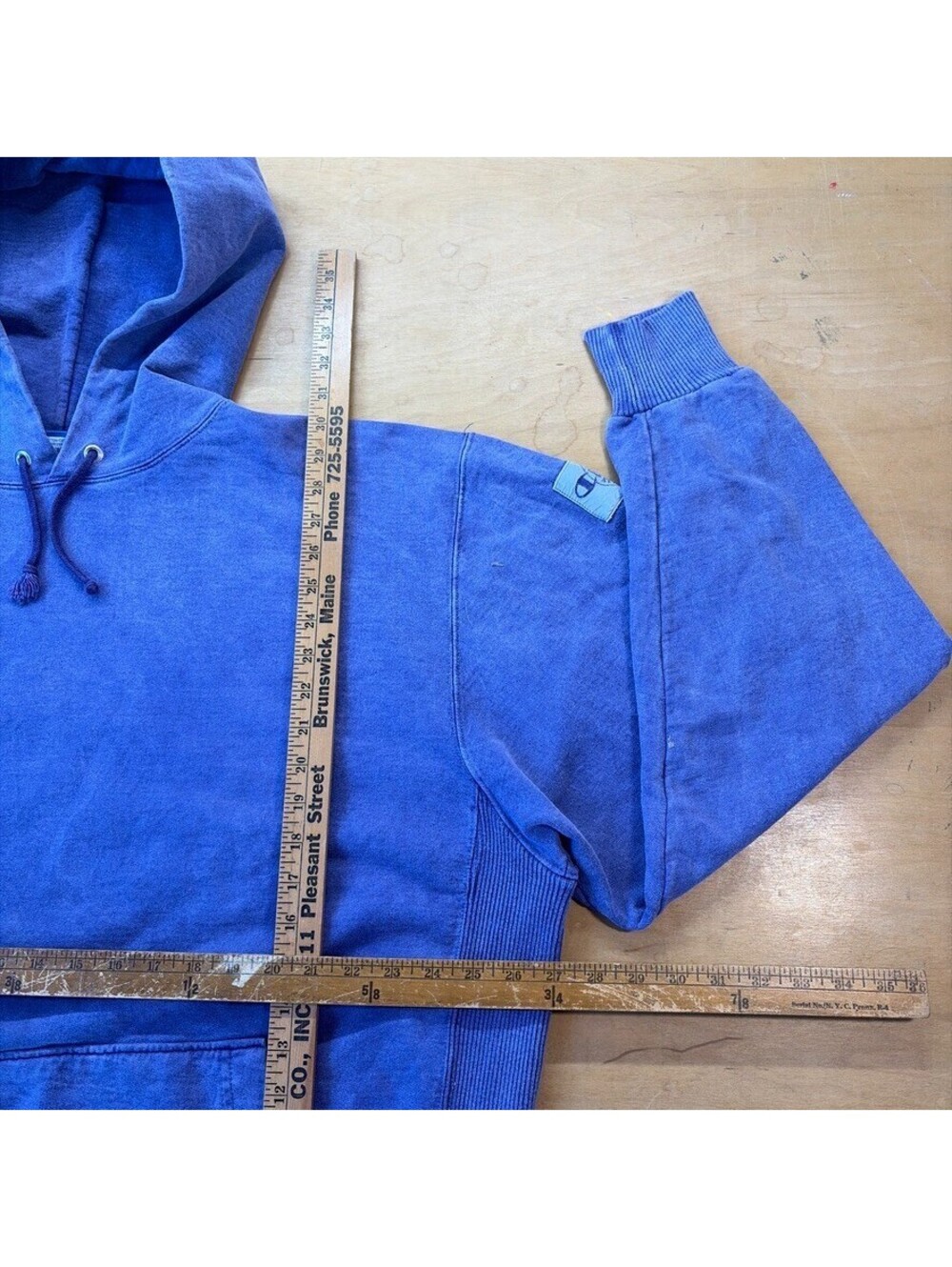 VTG Champion Reverse Weave Mens XXL Beautifully Faded Purple 90s Hoodie USA Made - Picture 5 of 6